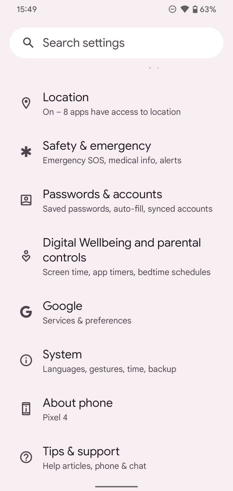 pixel settings app home screen