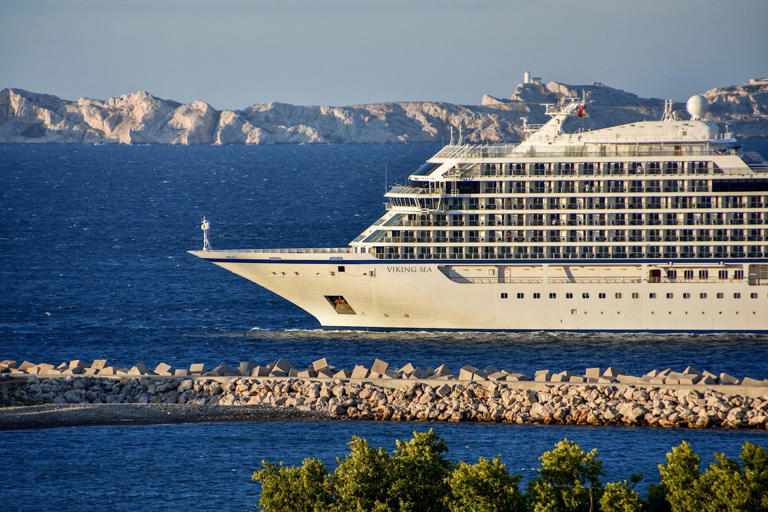 A Viking Sea cruise ship in Marseille, France.