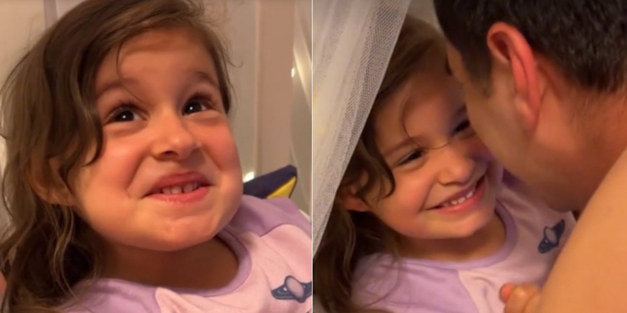 viral η αντίδραση 4χρονης που είδε για πρώτη φορά ξυρισμένο τον μπαμπά της -τον έκανε να κλάψει [βίντεο]