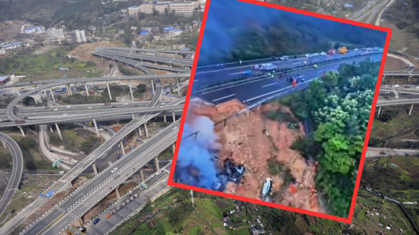 w chinach zawaliła się autostrada. 19 osób nie żyje