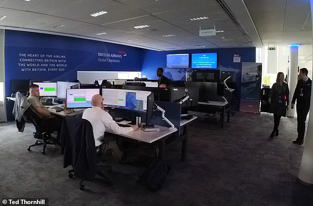 microsoft, inside british airways' hq control room - the nerve centre that oversees up to 820 flights a day (and decides if your bag is coming off the plane first)