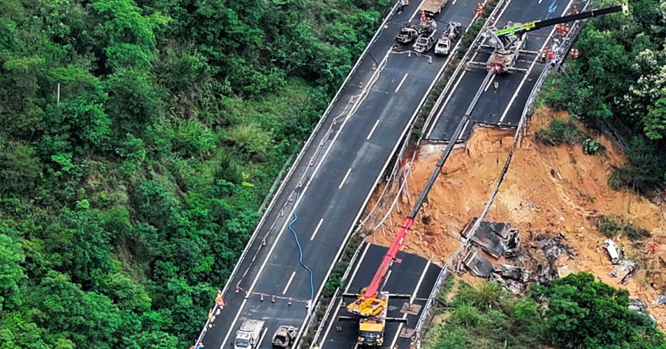 At least 19 dead after huge section of highway collapses