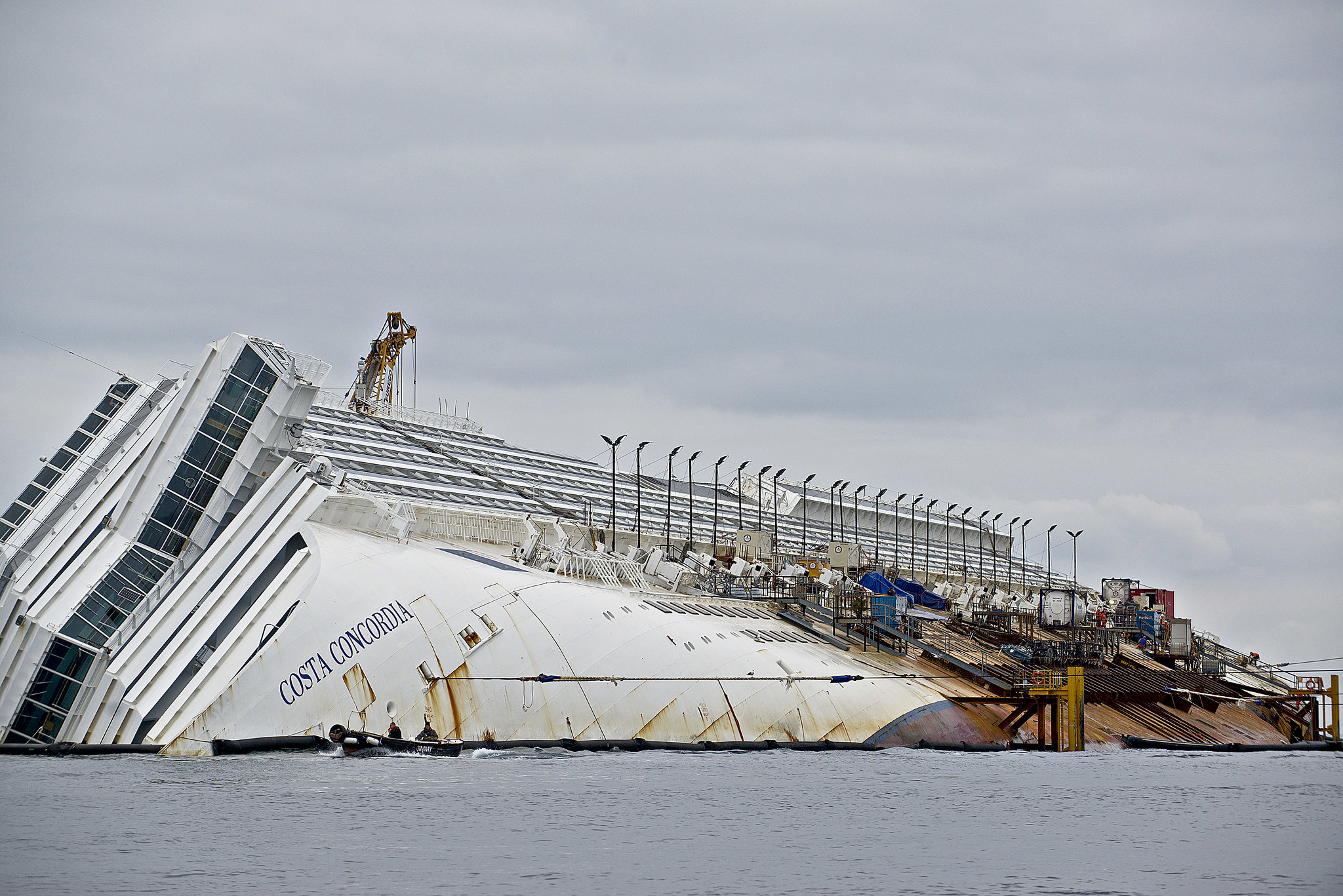 <p>The Costa Concordia actually tipped over after it took on water. There were a reported <strong>32 fatalities, 64 injured</strong> and <strong>one person missing</strong> and never found.</p>