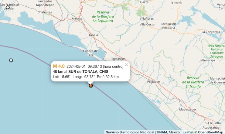 sismo hoy: temblor de 4.1 'sacude' tonalá, chiapas