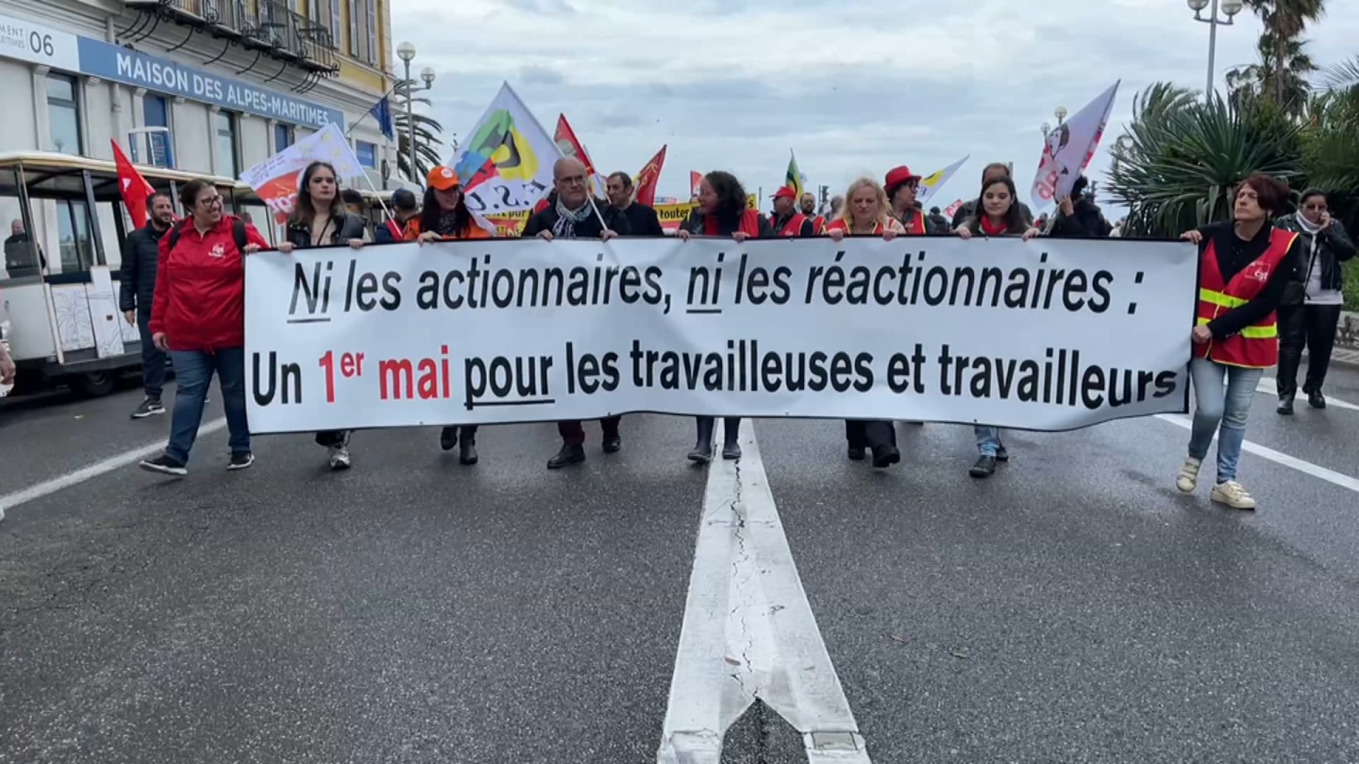 nice: entre 400 et 600 manifestants dans la rue à l'occasion du 1er-mai