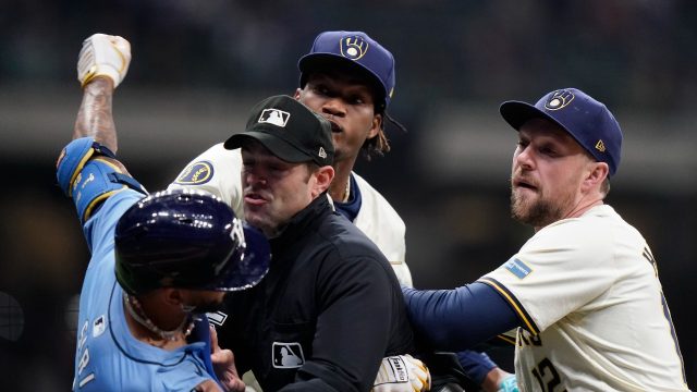 mlb dishes out suspensions for brewers-rays bench-clearing brawl