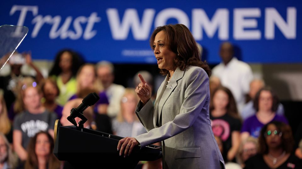 kamala harris says another trump term would mean ‘more suffering, less freedom’ as six-week florida abortion ban goes into effect