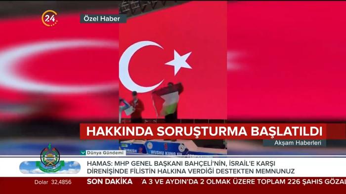 türkiye onu madalya töreninde filistin bayrağı açtığı görüntülerle tanıdı: necmettin erbakan akyüz 24 tv'ye konuştu