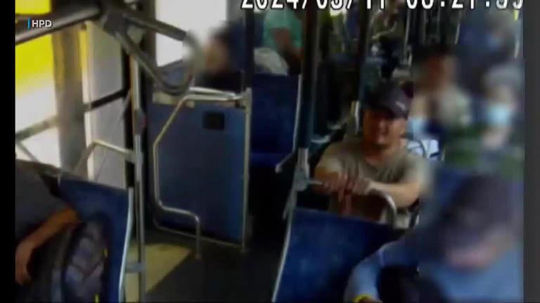 Surveillance camera captures attack on city bus