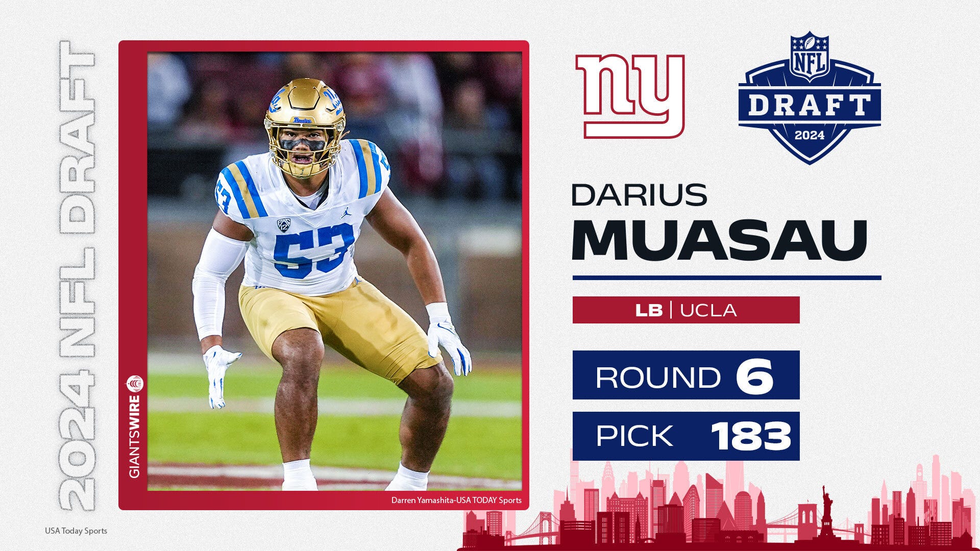 Giants Wire Grades Darius Muasau Draft Selection