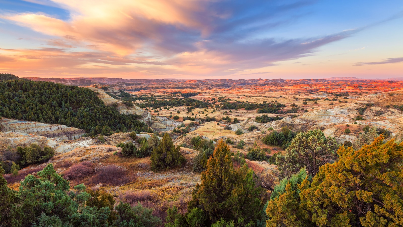 <p>Named after the conservationist president, this park showcases the rugged Badlands, native grasslands, and diverse wildlife, providing opportunities for hiking and wildlife watching.</p>