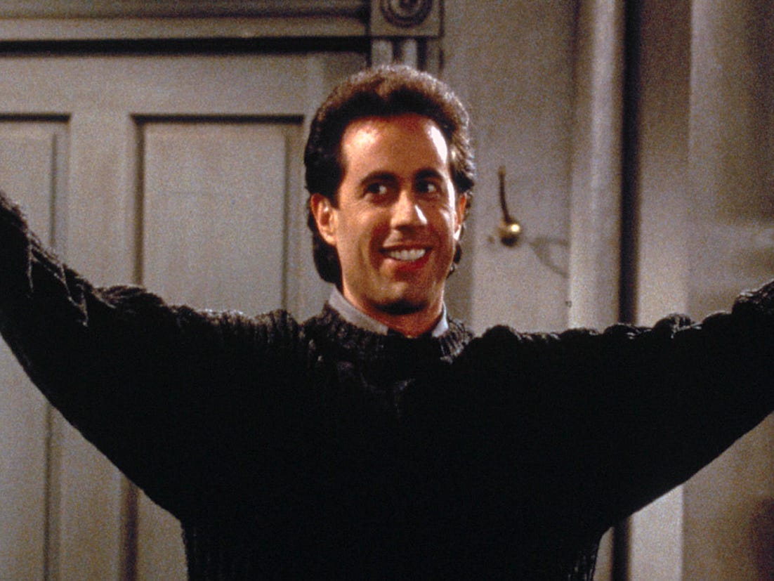 <p>Seinfeld portrayed a semi-fictionalized version of his life as a stand-up comedian <a href="https://www.businessinsider.com/best-and-worst-sitcoms-that-ended-badly">on the sitcom</a>.</p><p>Prior to that, he had a short-lived, <a href="https://www.imdb.com/name/nm0000632/">recurring role</a> as mail-delivery boy Frankie on the <a href="https://www.imdb.com/title/tt0078569/fullcredits?ref_=tt_ov_st_sm">ABC sitcom "Benson</a>."</p>