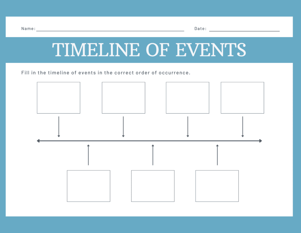 <p>Timelines are a type of graphic organizer that show the sequence of events over time. They consist of a horizontal line with dates or time periods marked along it, and events or milestones marked at the appropriate points. </p> <p>Timelines are a great way to understand the chronological order of events and how they relate to each other. Here is a timeline example.</p> <p>And here is that PDF timeline template.</p>