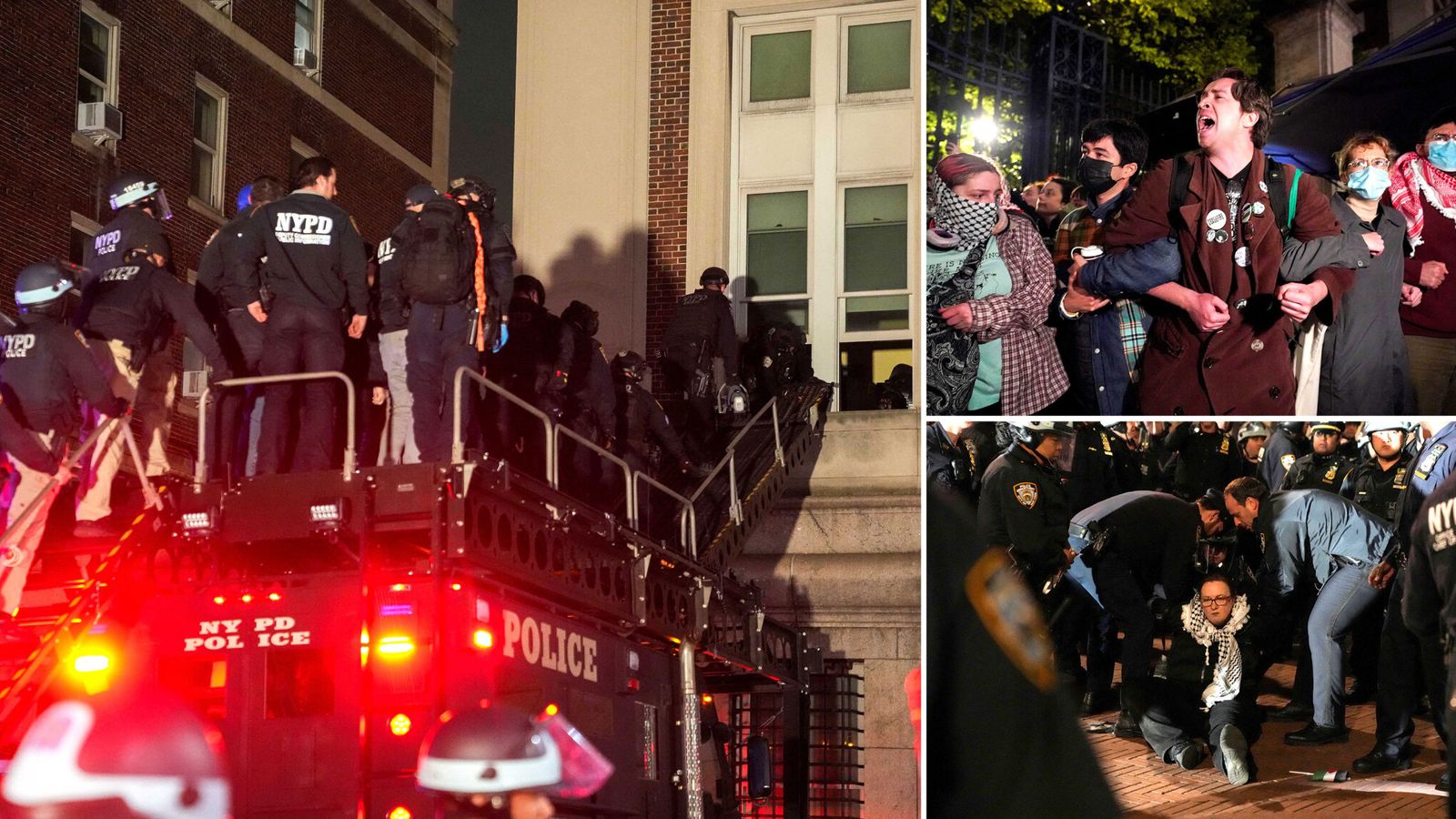 around 300 arrested as riot police break up us university protests