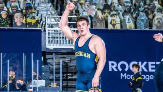 Michigan Wolverines Wrestling Champion Mason Parris Along With An ...