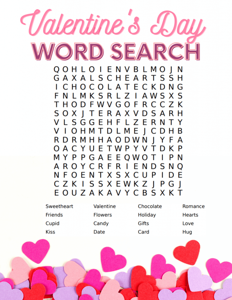 Free Valentine Word Search for Kids for Valentines Word Search Printable Free