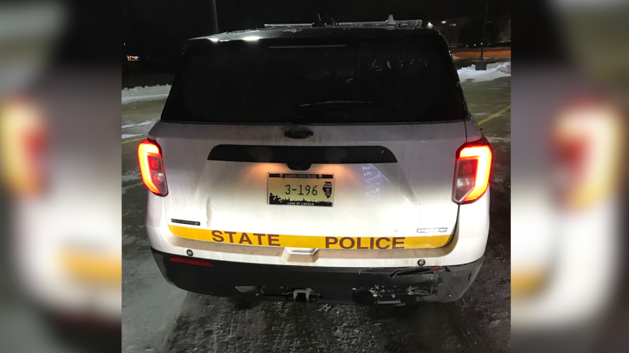 Illinois State Police Squad Car Struck On I-55; No Injuries Reported