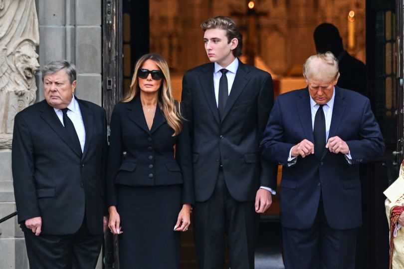 6ft 7ins Barron Trump, 17, Towers Over Donald At Melania's Mother ...