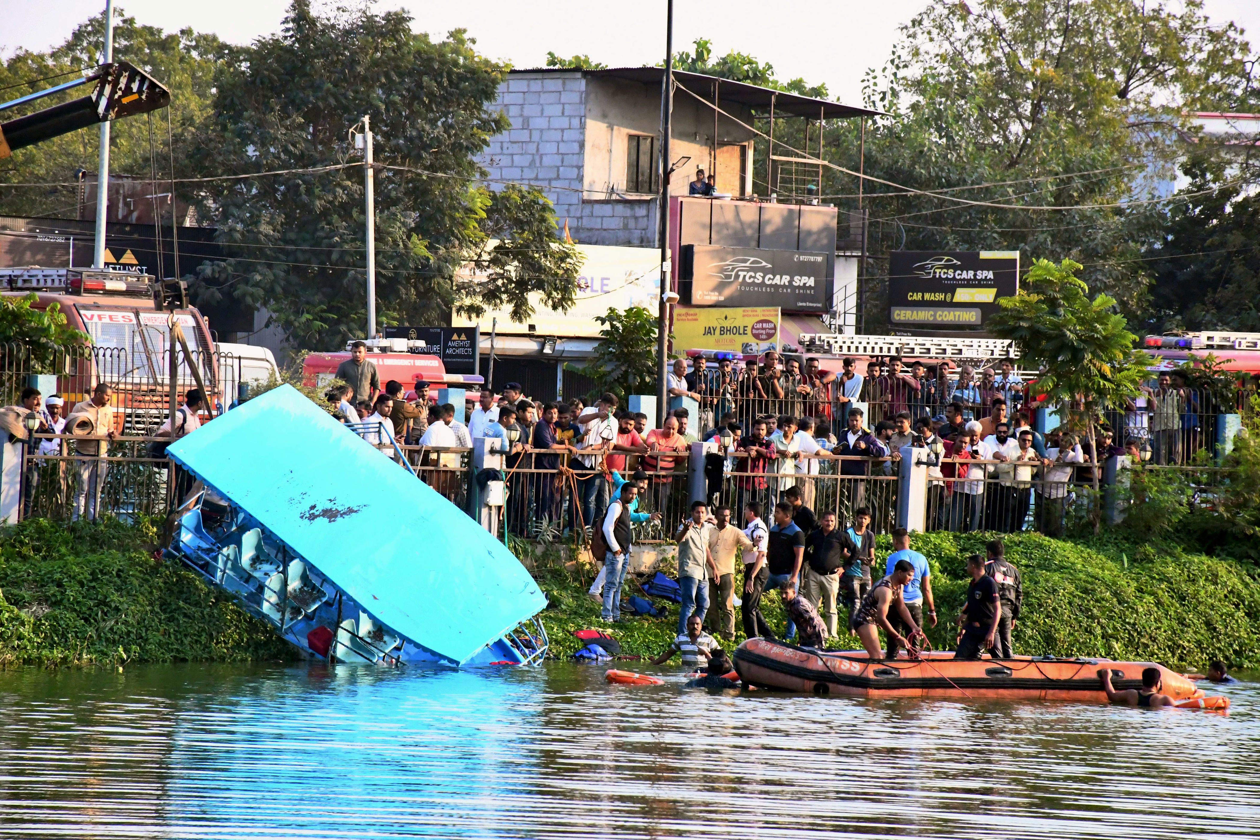 gujarat boat tragedy: contract of firm operating lakefront recreation zone terminated