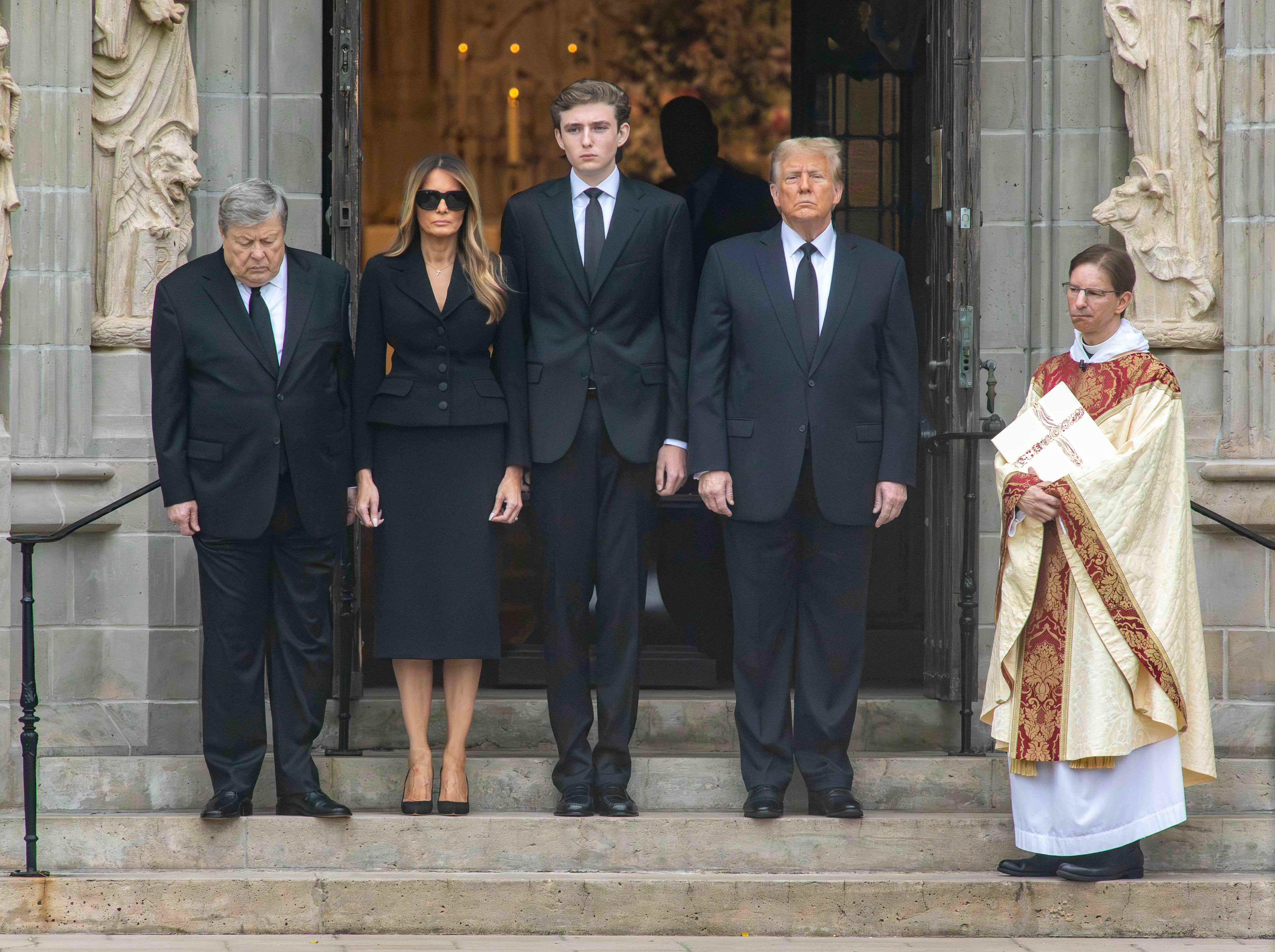 Former President Trump, senators attend Palm Beach funeral for Melania