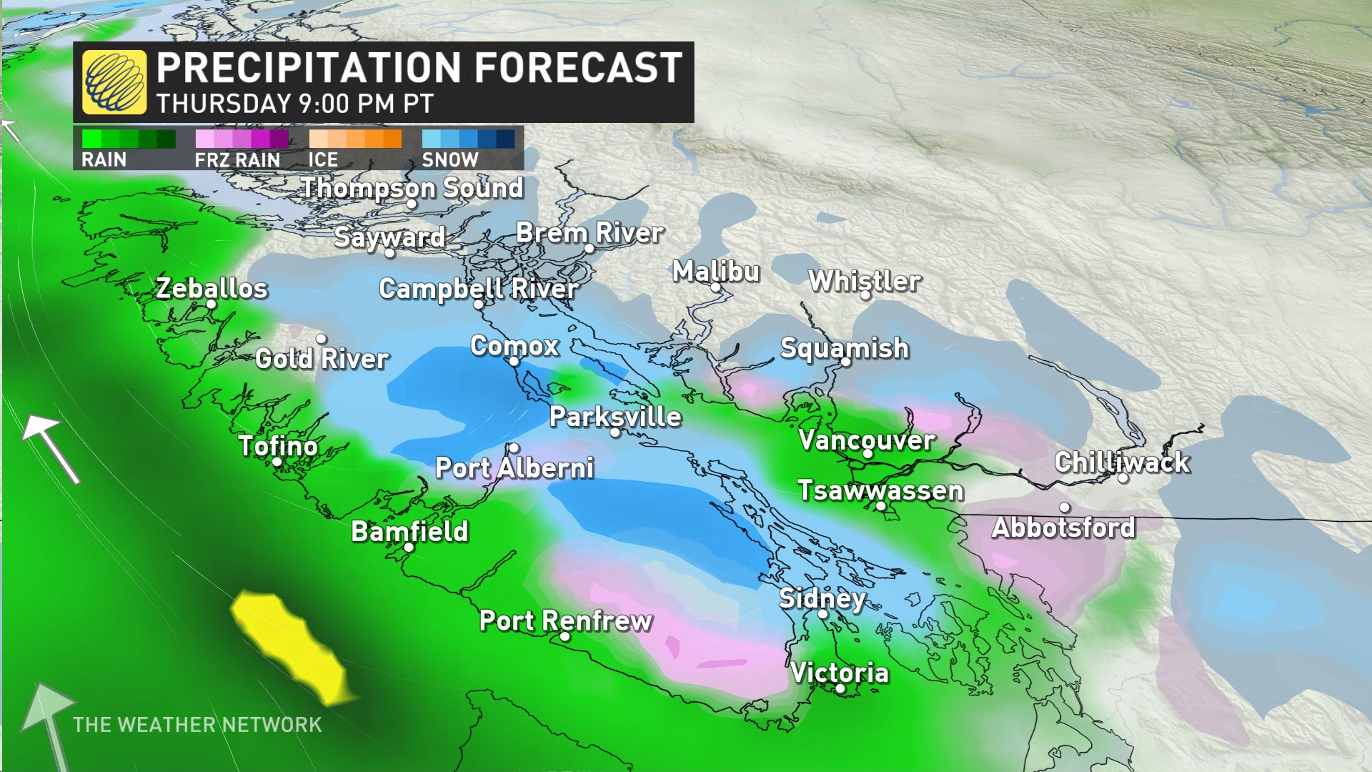 next winter storm takes aim at b.c. with a snow, freezing rain risk into friday
