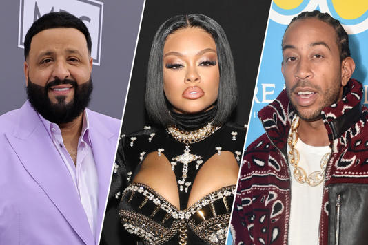 DJ Khaled, Latto and Ludacris Amy Sussman/Getty Images; Bennett Raglin/Getty Images; Alberto E. Rodriguez/Getty Images