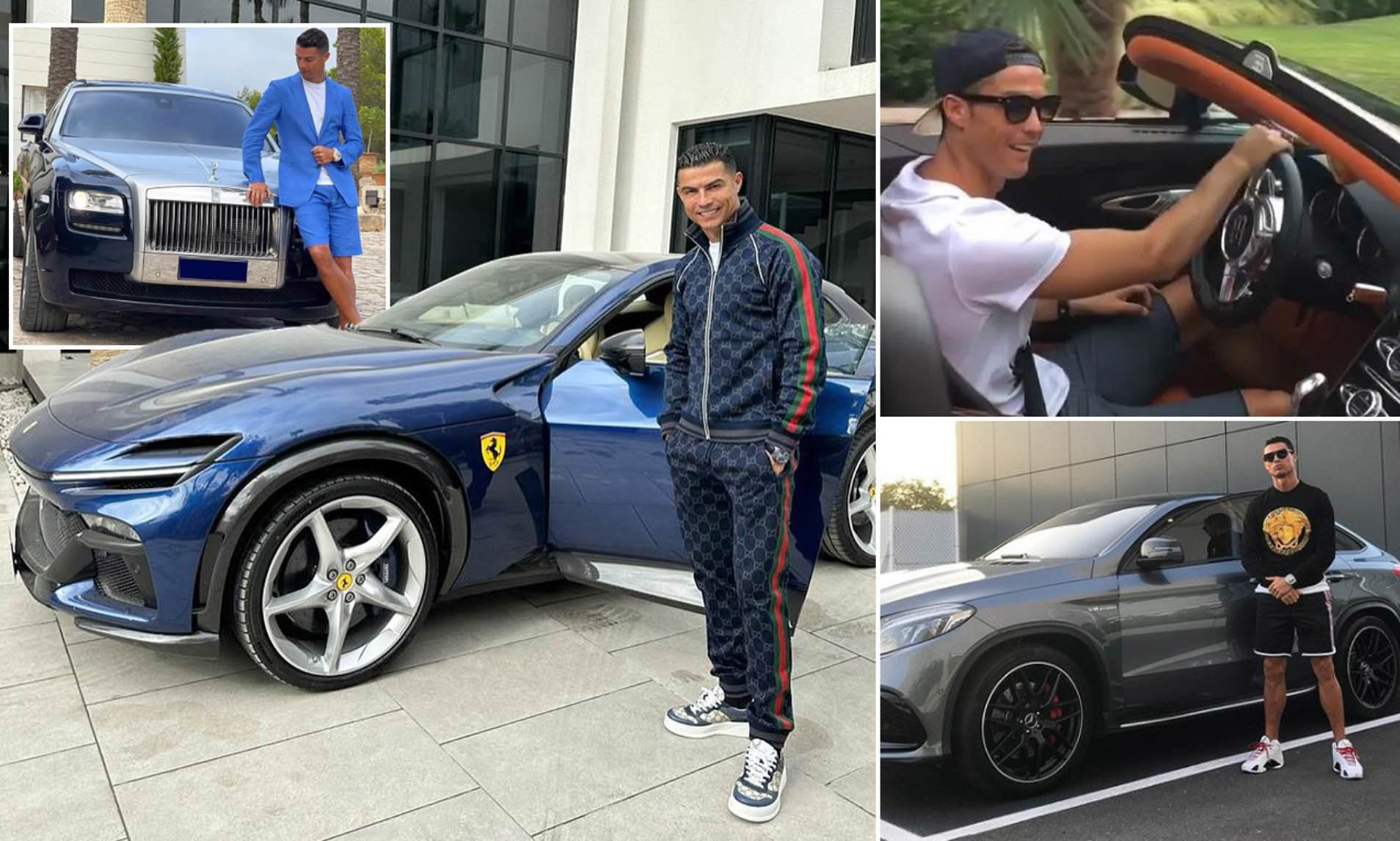 Cristiano Ronaldo shows off his new £400K Ferrari