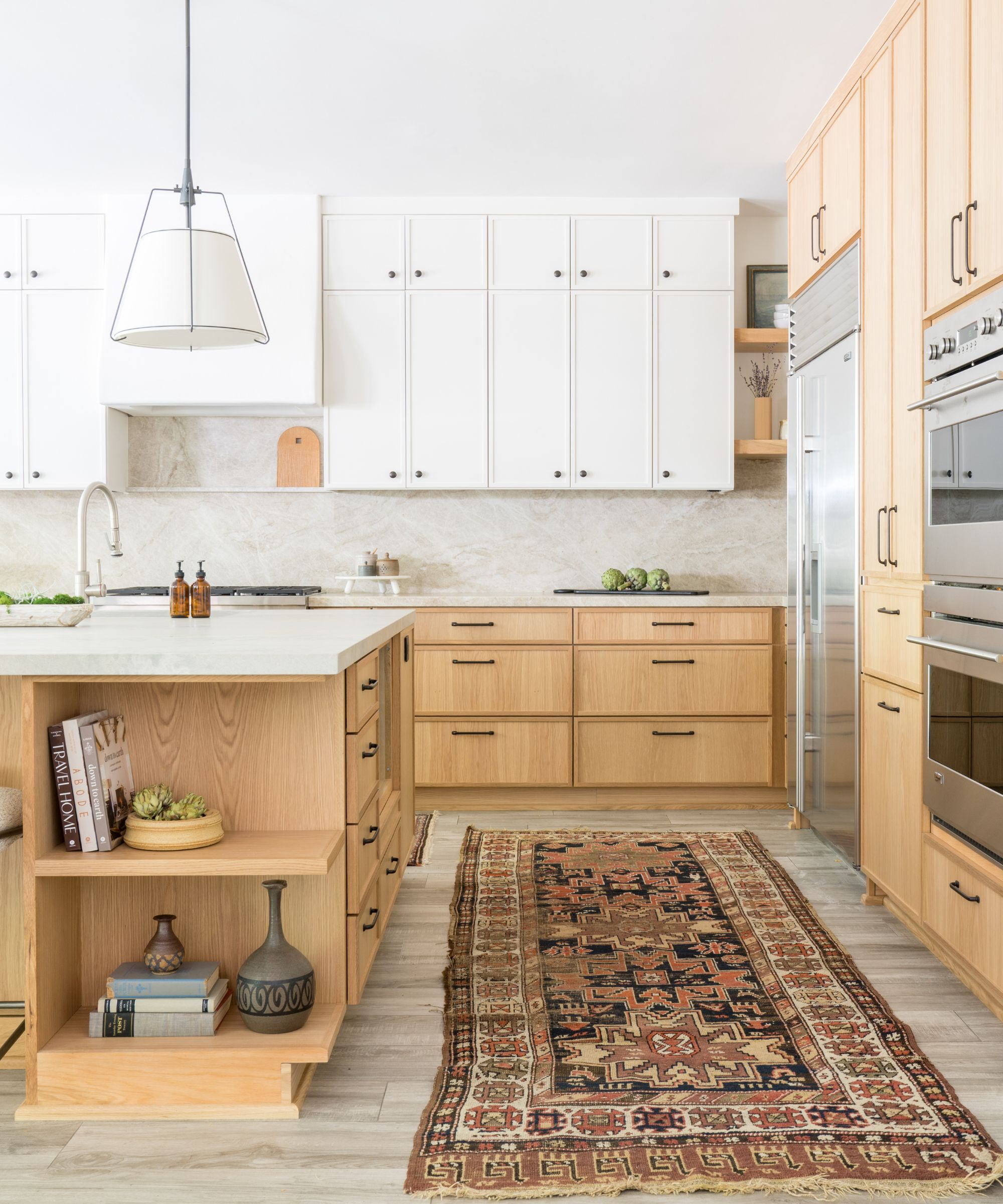 abbie naber white and wood kitchen two-tone kitchen cabinets