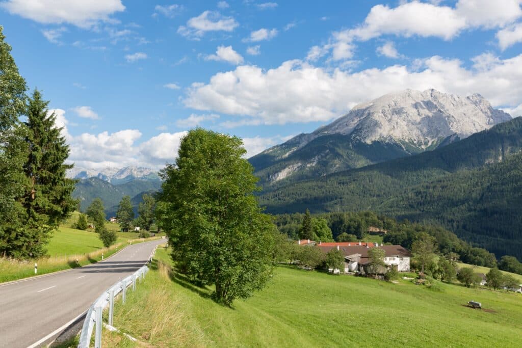 <p>The German Alpine Road takes you on a panoramic tour of the Bavarian Alps, from Lake Constance to Königssee. It’s 280 miles long and Germany’s oldest tourist route. Expect stunning mountain views and lots of castles.</p>