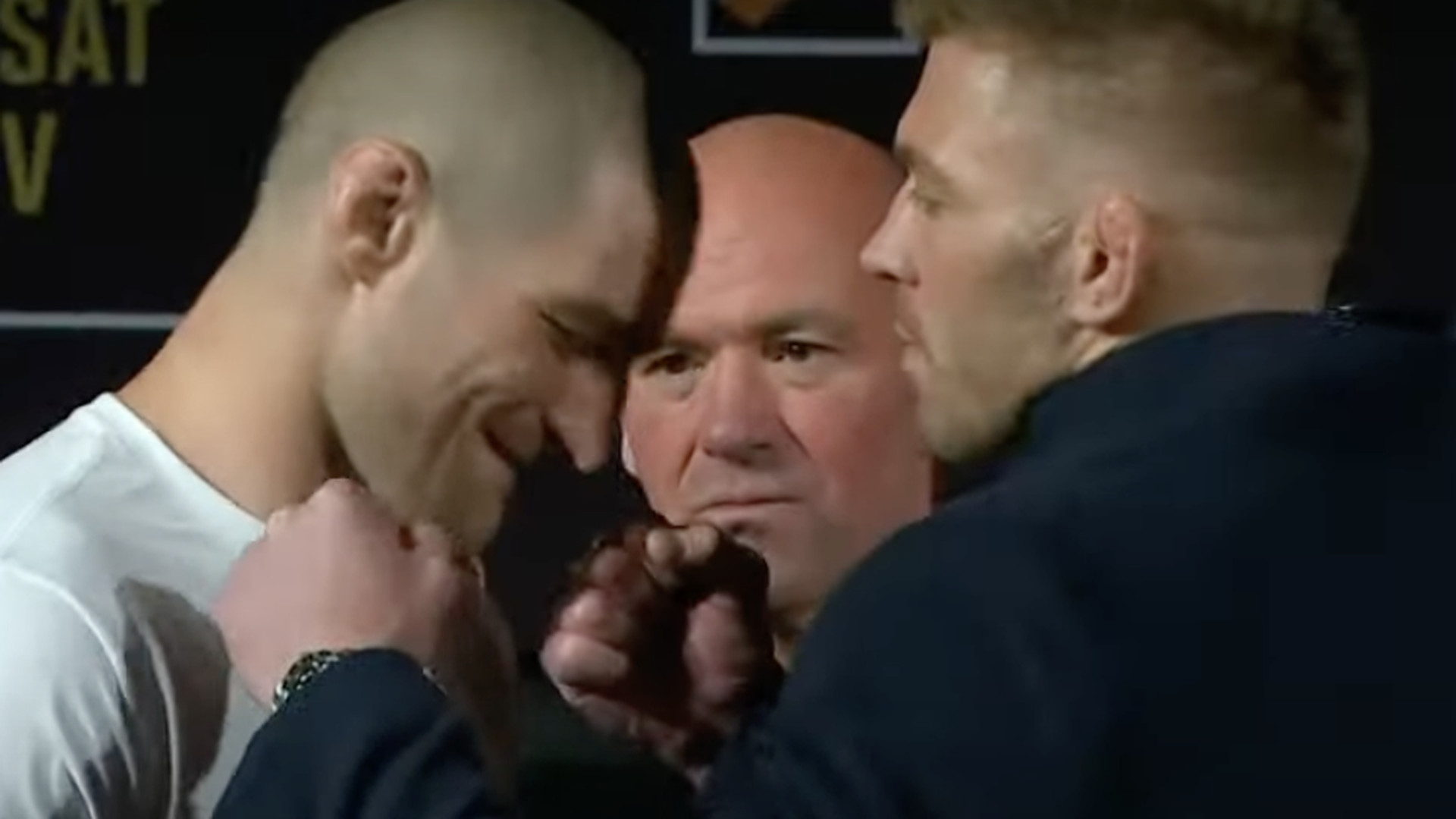 watch sean strickland and dricus du plessis face off after ufc 297 press conference