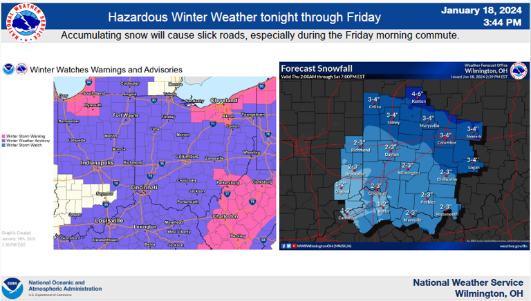 Winter weather advisory issued for Columbus as snow moves in Thursday night