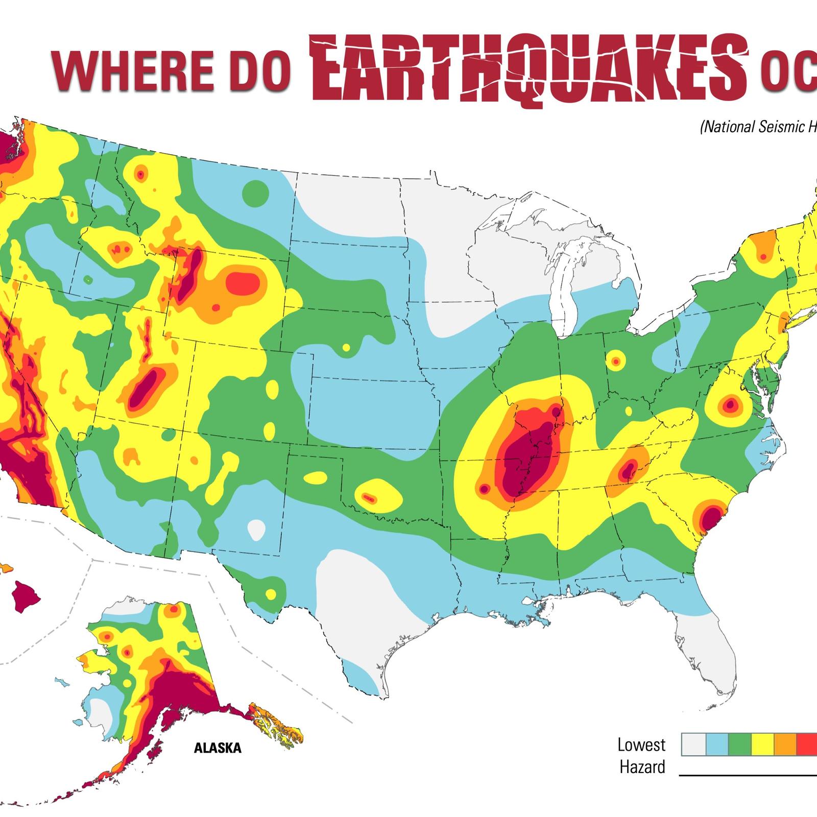 New Map Shows U.S. Areas At Risk Of Damaging Earthquakes