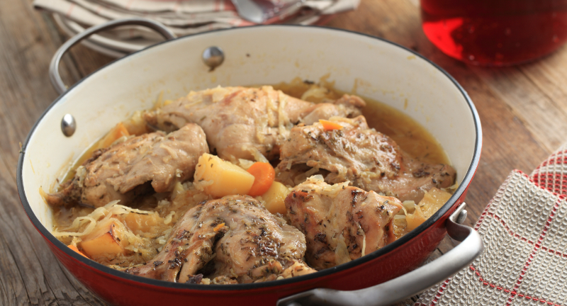 <p>Rabbit stew was a common and practical dish. With readily available and affordable ingredients, rabbit meat became an alternative protein source.. Rabbit stew often included vegetables and simple seasonings, creating a hearty and nourishing meal.</p>