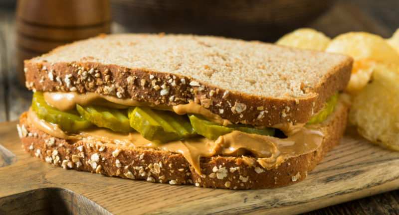 <p>The classic Peanut butter and jelly sandwich was a staple, however other interesting combinations were concocted during this era including adding banana slices or pickles. This pairing offered a balance of protein from the peanut butter and natural sweetness from the bananas or saltiness and crunch of pickles.These options were cheap options and most families had these ingredients on hand. </p>