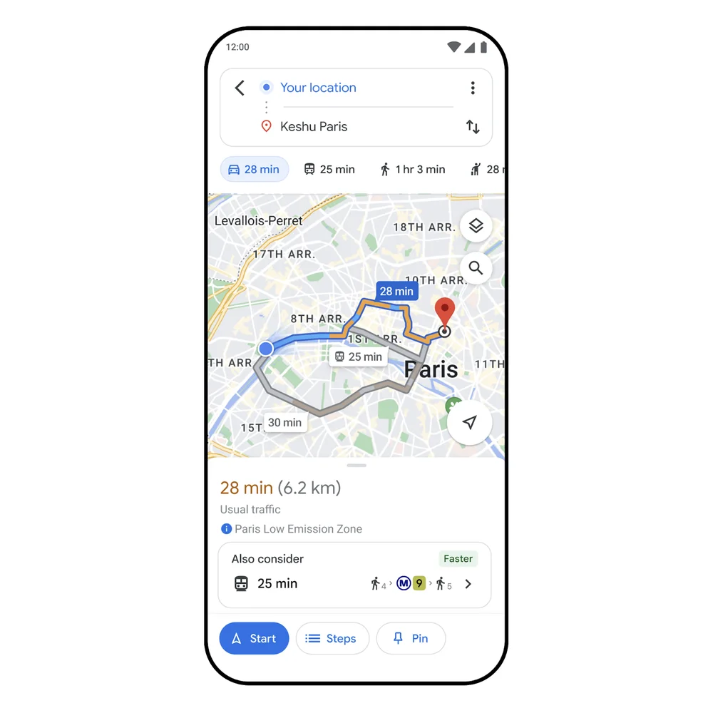 mapy google wcisną ci przejazd autobusem. nawet jeśli jedziesz autem