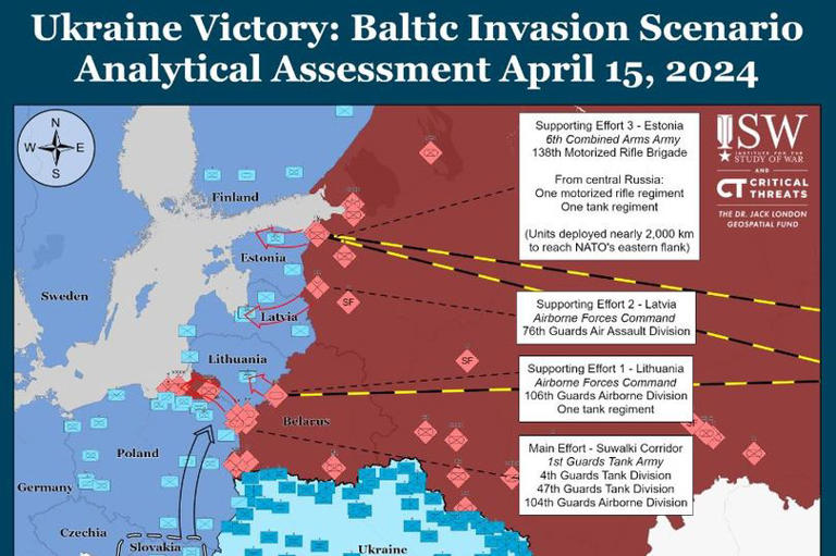 Chilling war map shows possible Russian routes to attack NATO as ...