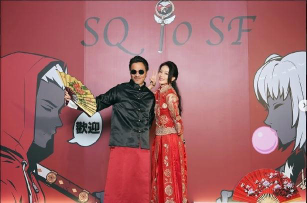 馮德倫在台北高檔飯店為愛妻舒淇舉辦生日派對，2人都穿著中式喜服。（圖／翻攝自舒淇IG）
