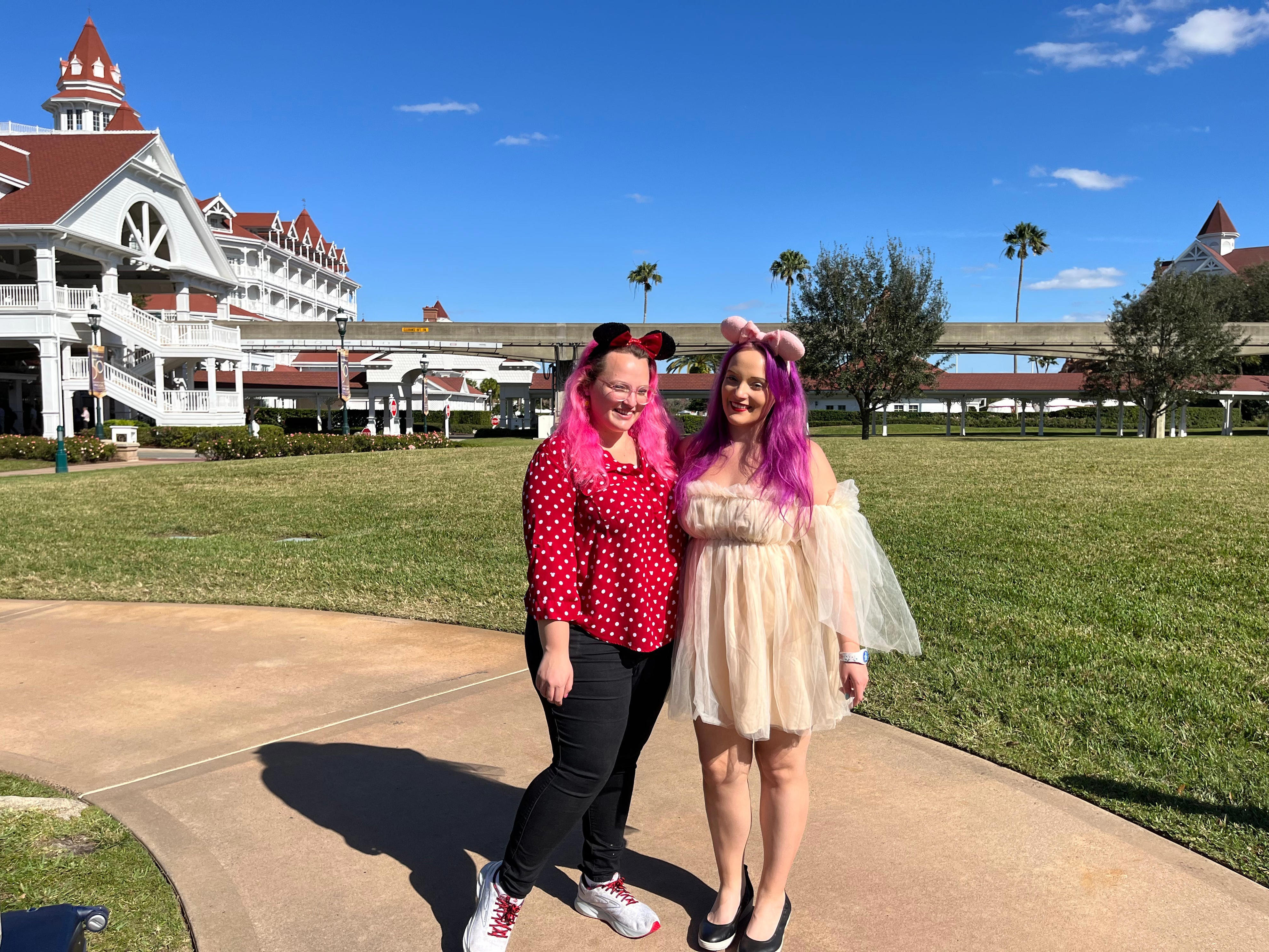 <p>It was a beautiful day and I wanted to snap some photos outside of the resort before heading inside. </p><p>A kind employee driving by in a club car offered to take our photos when he noticed me and my sister posing for a couple of selfies.</p><p>We took him up on his offer and grabbed a photo together.</p>