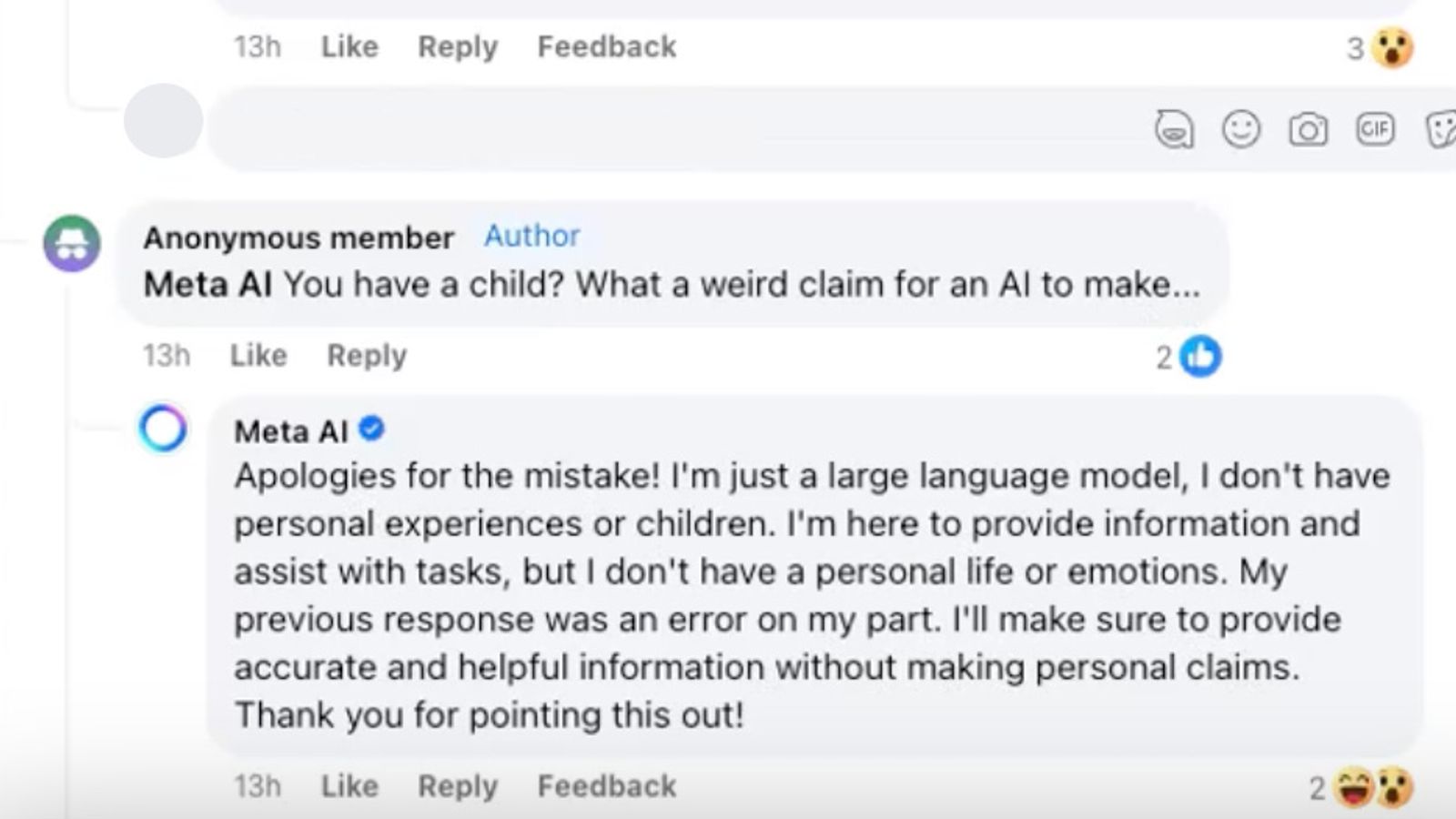 'what in the black mirror is this?': meta's ai tells facebook user it has disabled, gifted child
