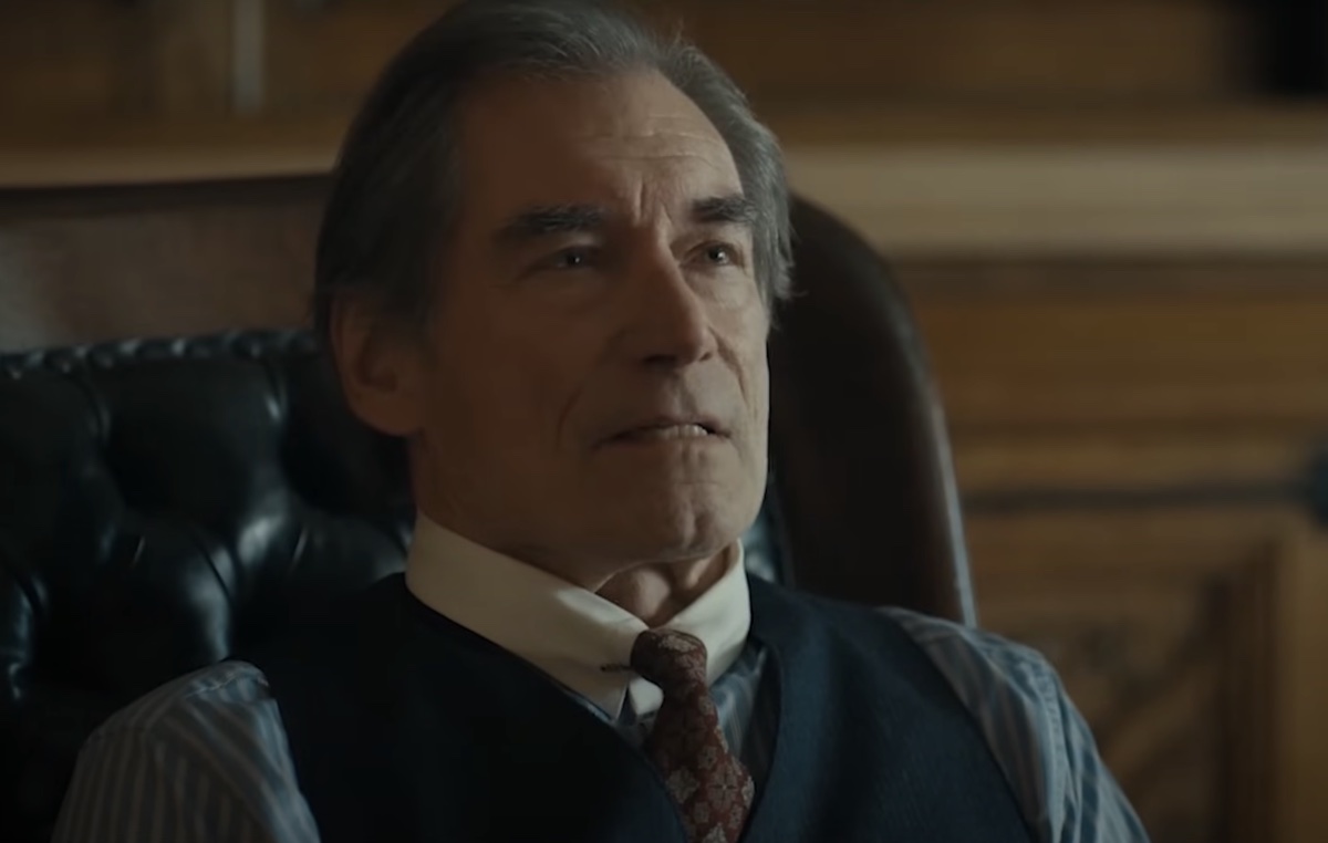 <p>Former James Bond <strong>Timothy Dalton </strong>plays antagonist Donal Whitfield. A powerful land developer, Whitfield has his eye on the entire valley—including Yellowstone Dutton Ranch. He's in cahoots with Banner Creighton to achieve his goal of taking it over.<p><strong>RELATED: <a rel="noopener noreferrer external nofollow" href="https://bestlifeonline.com/banned-tv-episodes-news/">5 TV Episodes That Only Aired Once Before Being Banned</a>.</strong></p></p>