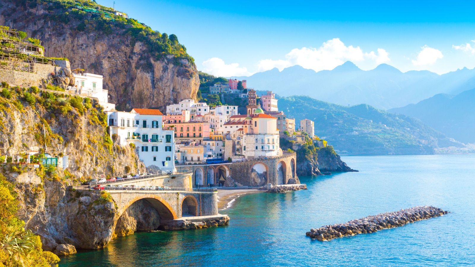<p>The Amalfi Coast is a popular tourist destination located in the southern part of Italy, along the coastline of the Salerno Gulf. It is known for its stunning natural beauty, picturesque cliffside towns, and rich cultural heritage.</p>