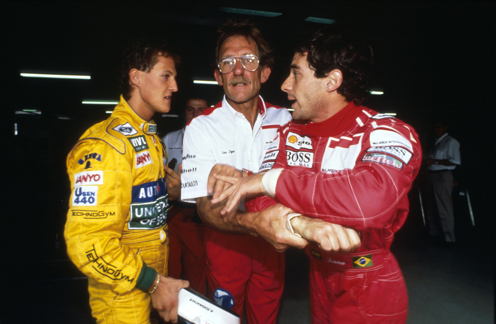<p>And 1992 was also the year German rising star Michael Schumacher began to make his mark. Senna saw Schumacher as a threat to his supremacy in Formula One, and the relationship between the two was never good. In fact, at a test session for the German Grand Prix, Senna and Schumacher had a confrontation in the pits (pictured), with Senna grabbing Schumacher by the collar and accusing him of endangering him by blocking him on the track.</p><p><a href="https://www.msn.com/en-us/community/channel/vid-7xx8mnucu55yw63we9va2gwr7uihbxwc68fxqp25x6tg4ftibpra?cvid=94631541bc0f4f89bfd59158d696ad7e">Follow us and access great exclusive content every day</a></p>