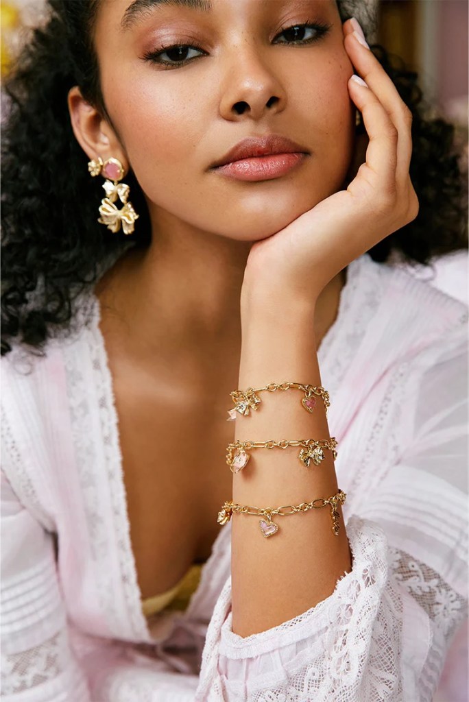 kendra scott x loveshackfancy give ultra-feminine makeovers to bestselling heart locket necklaces, bracelets and more in new jewelry collection