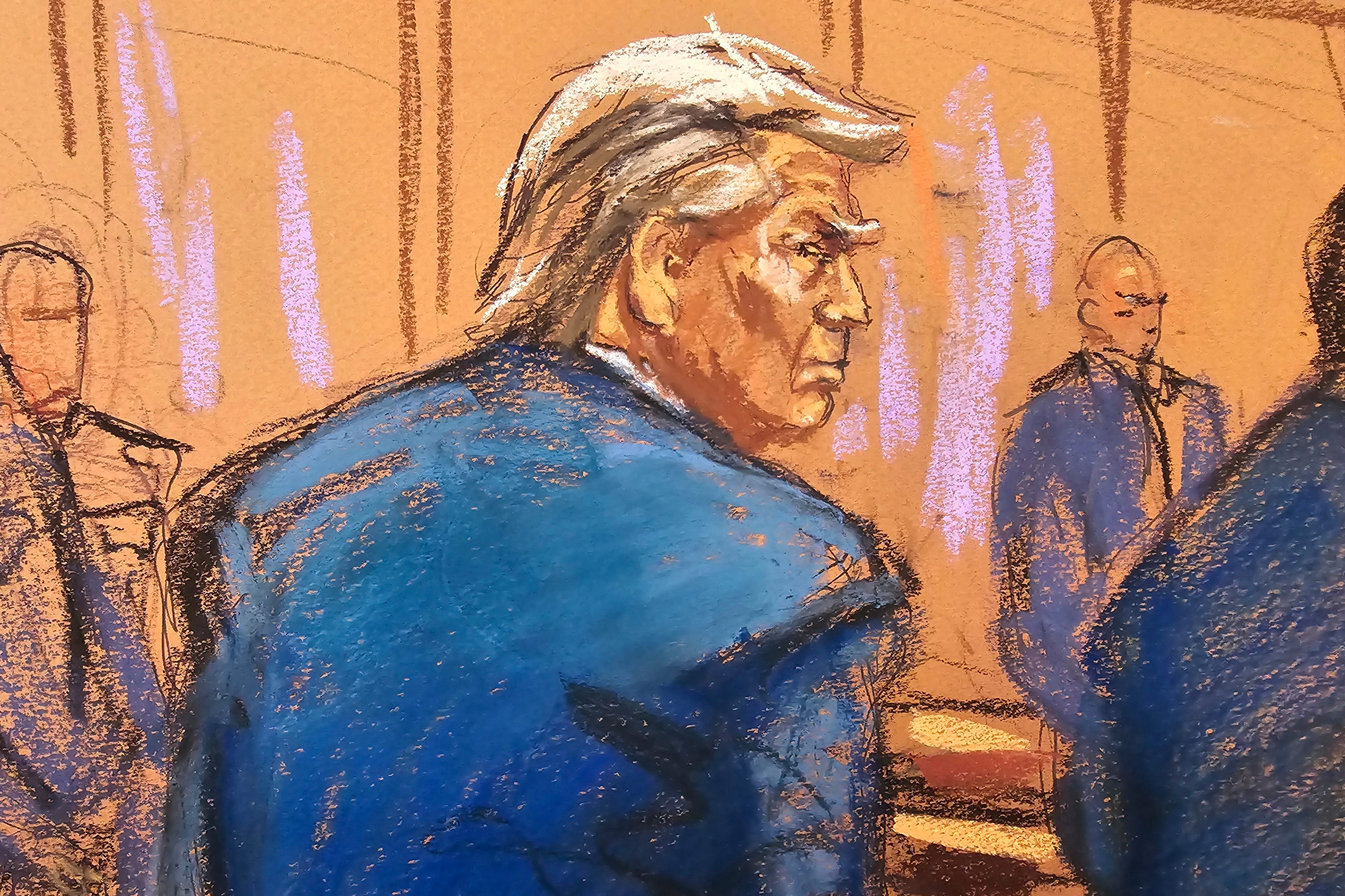 microsoft, trump trial sketch artists catch the former president's many courtroom moods: sleepy, grumpy, and — less often — happy