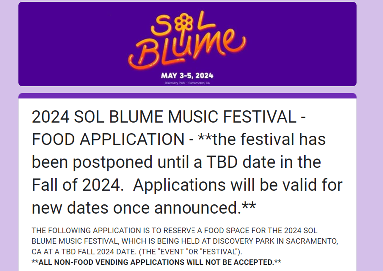 2024 Sol Blume music festival postponed