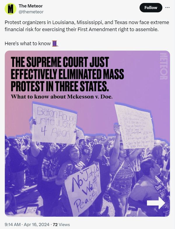 about that claim us supreme court 'effectively abolished' the right to protest in 3 states