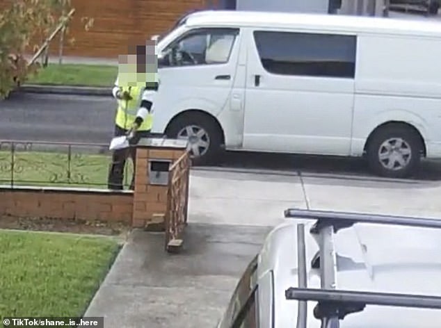 delivery driver caught red-handed making a parcel mistake