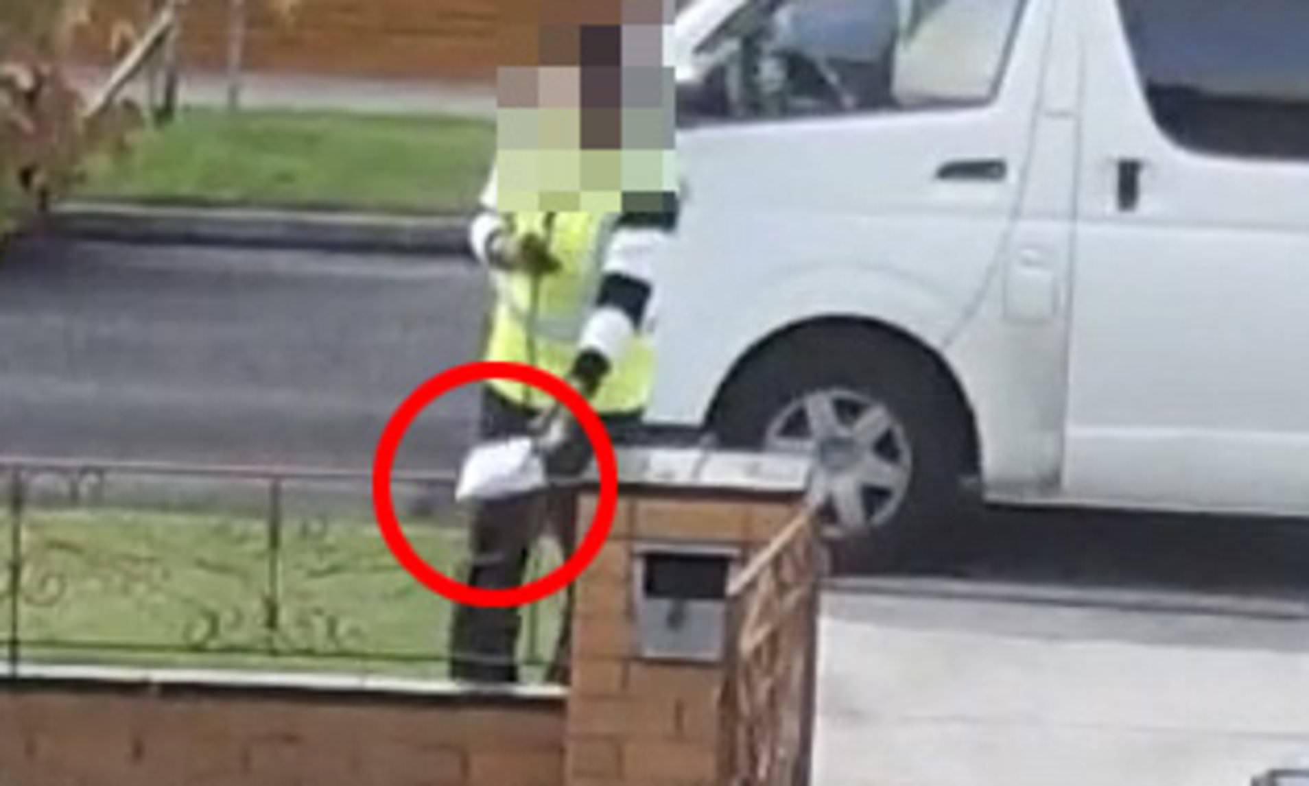 Delivery driver caught red-handed making a parcel mistake