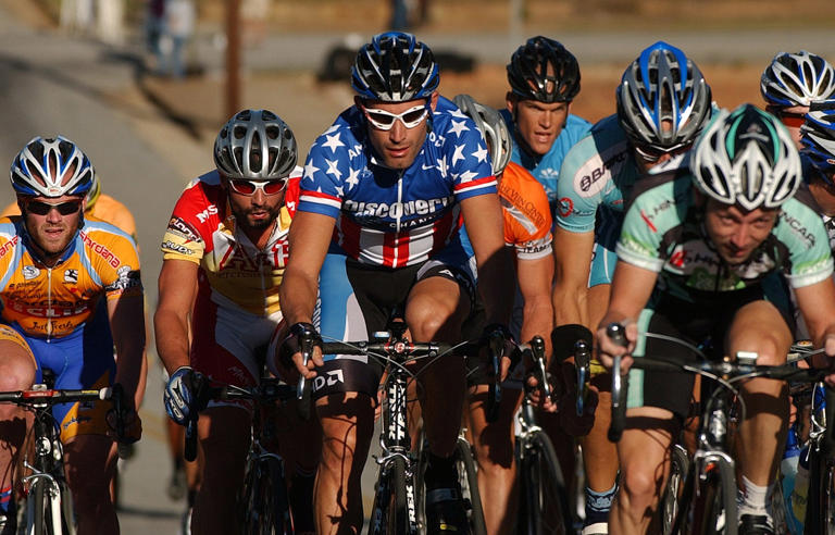 In this file photo, George Hincapie rides in The Downtown Greenville Cycling Classic Saturday Oct. 14, 2006 in Greenville.n(Credit: BART BOATWRIGHT / GREENVILLE NEWS FILE PHOTO)