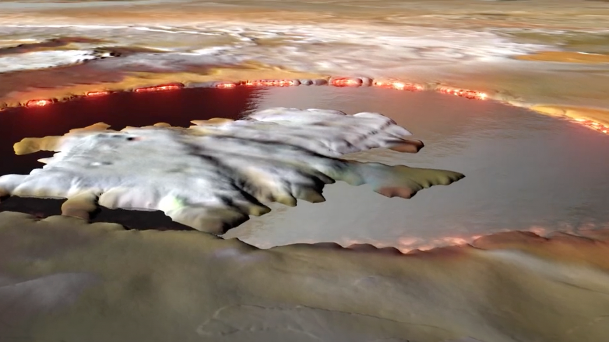smooth lava lake on jupiter's moon sizzles in nasa aerial animations